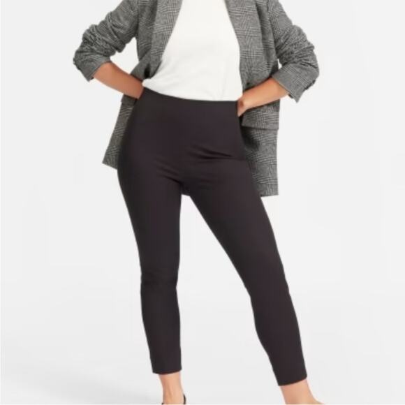 Everlane Pants Black Curvy Side Zip Stretch Office Quiet Luxury Cropped 8 - Picture 1 of 12